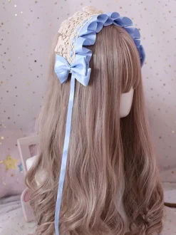 Doux Lolita Coiffe Dentelle Bow Lolita Bandeau Déguisements Halloween