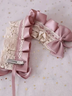 Doux Lolita Coiffe Dentelle Bow Lolita Bandeau Déguisements Halloween