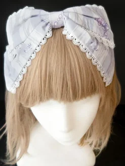Doux Lolita Coiffure Infanta Maiden Room Dentelle Trim Bow Imprimer Lolita Accessoire de Cheveux Déguisements Halloween