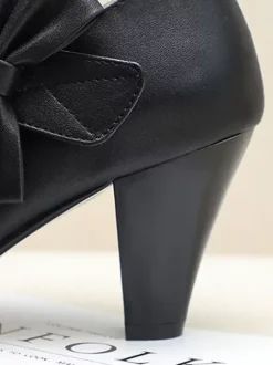 Doux Lolita Chaussures Arcs Synthétique Cuir Prisme Talon Lolita Pompes Déguisements Halloween