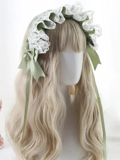 Doux Lolita Coiffe Dentelle Bows Bandeau Couvre-chef Déguisements Halloween