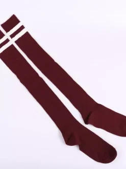 Doux Lolita Stocking deux chaussettes hautes de coton de rayure de tonalité Déguisements Halloween