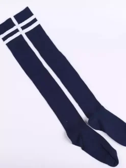 Doux Lolita Stocking deux chaussettes hautes de coton de rayure de tonalité Déguisements Halloween