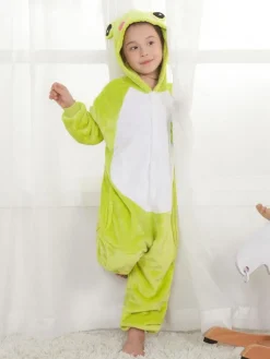 Enfant Cadeaux Noël Pyjama Déguisement Grenouille Hiver Automne En Flanelle En Flanelle Déguisements Halloween
