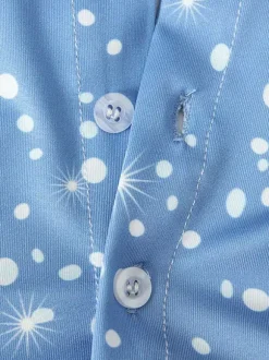 Enfant Robe De Noël Père Noël Imprimé Bleu Clair Ciel Robe Costumes Déguisements Noël Cadeau Enfant