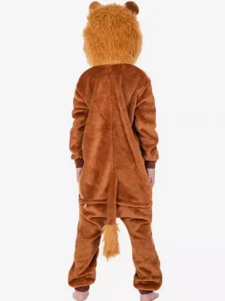 Enfants Cadeaux Noël Lion Kigurumi Carnaval Pyjamas Flanelle Hiver Vêtements De Nuit Mascotte Animal Déguisement Halloween Costume Carnaval