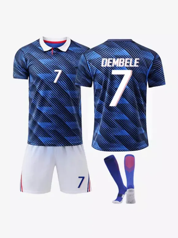 Ensemble 3 pièces de sport à manches courtes maillot domicile France n°10 Mbappé 2026
