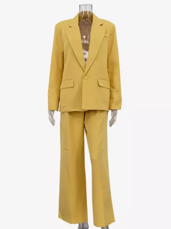 Ensemble 2 pièces jaune costume oversize et pantalon large pour l'automne 2026