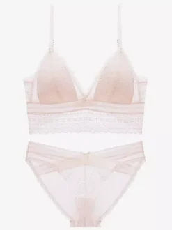 Ensemble 2 Pièces Lingerie Femme Soutien-gorge Et Culotte Sous-vêtements En Dentelle