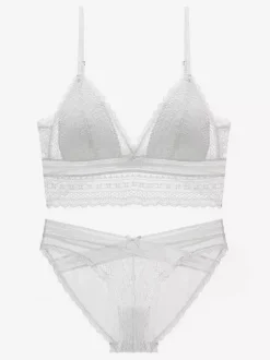 Ensemble 2 Pièces Lingerie Femme Soutien-gorge Et Culotte Sous-vêtements En Dentelle