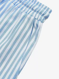 Ensemble 2 pièces pour femme : haut court sans manches à rayures verticales et col en V avec grand n艙ud et short élastique