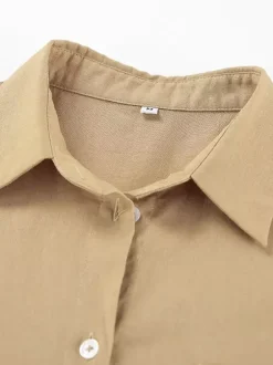 Ensemble 2 pièces short et chemise oversize short élastique style décontracté pour femme.