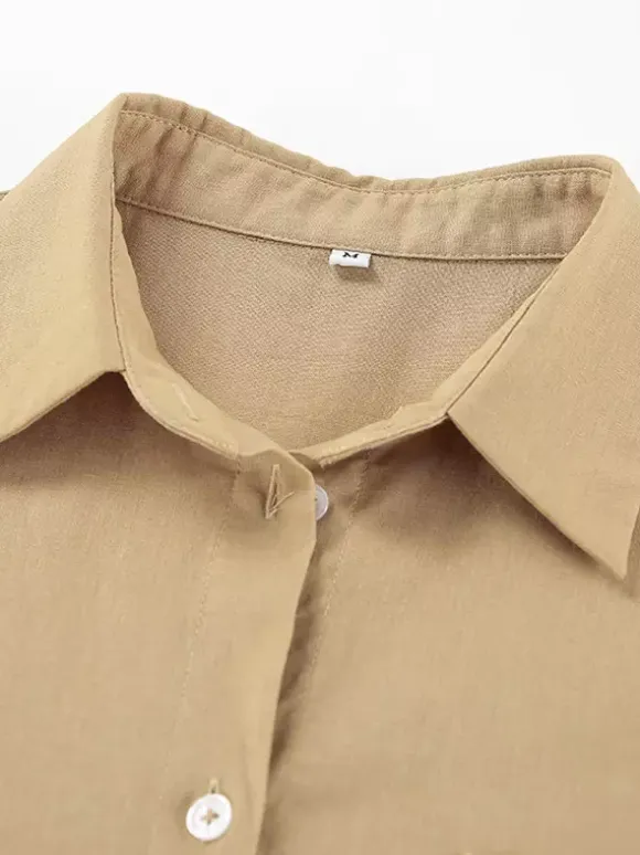 Ensemble 2 pièces short et chemise oversize short élastique style décontracté pour femme.