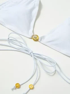 Ensemble bikini 2 pièces à cordon élastique de couleur unie pour l'été 2026