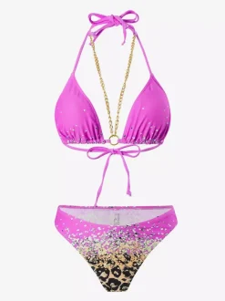 Ensemble bikini dos nu et cache-maillot de bain 3 pièces à imprimé léopard 2026
