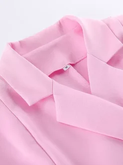 Ensemble blazer sans manches pour femme style business casual - Rose chic croisé coupe cintrée - Tenue de travail été 2026