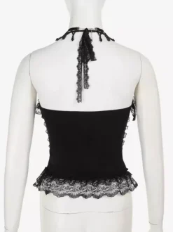 Ensemble caraco gothique Lolita en dentelle et jupe courte en maille costume de cosplay d'Halloween Dark Series