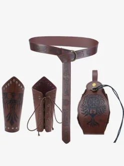 Ensemble D'accessoires De Costume Steampunk Marron Foncé Pour Hommes