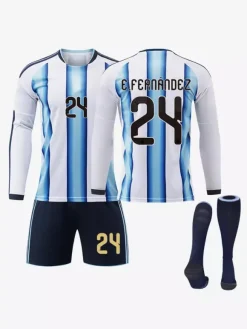 Ensemble de 3 pièces : maillot domicile manches longues de l'équipe nationale d'Argentine 2026