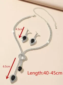 Ensemble de bijoux de mariage pour la mariée magnifique zircone cubique percé en métal