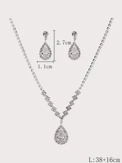 Ensemble de bijoux pour mariée avec superbe diamant en métal