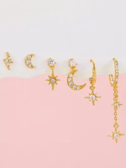 Ensemble de boucles d'oreilles étoile et lune célestes pour femmes 2026