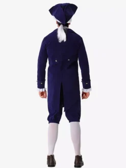 Ensemble de costumes de vacances rétro pour enfants bleu foncé avec pantalon et chapeau