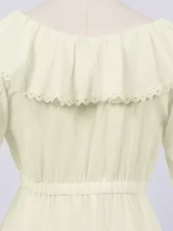 Ensemble de costumes rétro médiévaux pour femmes en polyester à volants Marie Antoinette