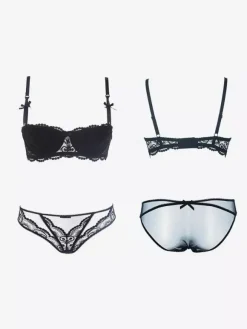 Ensemble De Lingerie De Mariée Sexy En Dentelle Blanche Culotte Jarretière