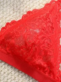 Ensemble de lingerie sexy 2 pièces à imprimé floral avec boutons transparents et soutien-gorge et culotte roses