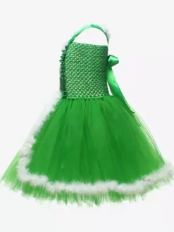 Ensemble de Noël pour fille Robe rouge Cape Chapeau Polyester Costumes de vacances de Noël