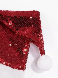 Ensemble de Noël pour fille robe chapeau rouge costumes de vacances de Noël en polyester