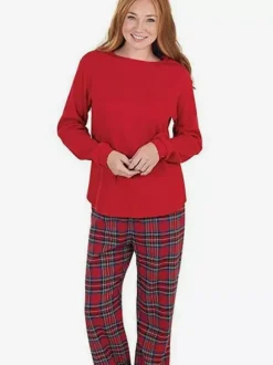 Ensemble de pyjamas de Noël classiques à carreaux rouges pour toute la famille 2026