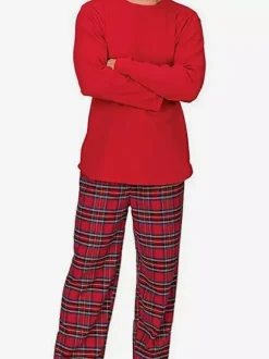 Ensemble de pyjamas de Noël classiques à carreaux rouges pour toute la famille 2026
