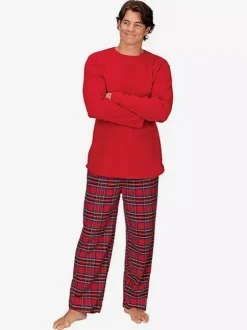 Ensemble de pyjamas de Noël classiques à carreaux rouges pour toute la famille 2026