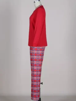Ensemble de pyjamas de Noël classiques à carreaux rouges pour toute la famille 2026