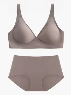 Ensemble de soutien-gorge et culotte amovibles confortables sans coutures pour poitrine large