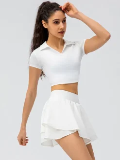Ensemble de sport de tennis à manches courtes pour femmes Running Activewear