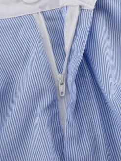 Ensemble deux pièces à rayures bleues style streetwear chic bretelles en dentelle jupe sans manches