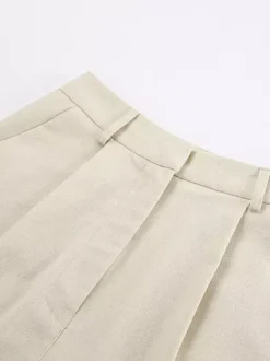 Ensemble deux pièces kaki décontracté au quotidien pantalon sans manches à col en V