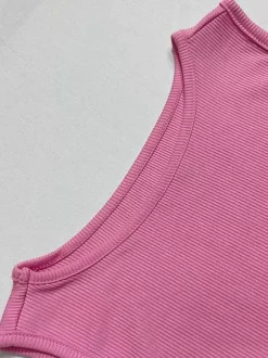 Ensemble deux pièces noir sexy décontracté pour tous les jours jupe sans manches à col rond