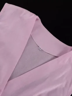 Ensemble deux pièces noir décontracté en coton haut sans manches à col en V et pantalon.