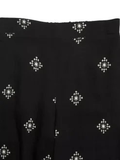 Ensemble deux pièces pantalon noir décontracté en viscose à col rond sans manches