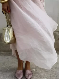 Ensemble deux pièces rose chic quotidien en velours à bretelles sans manches dos nu haut et jupe d'été.