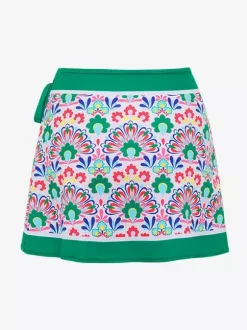 Ensemble maillot de bain vert sexy à lacets dos nu imprimé col en V sans manches