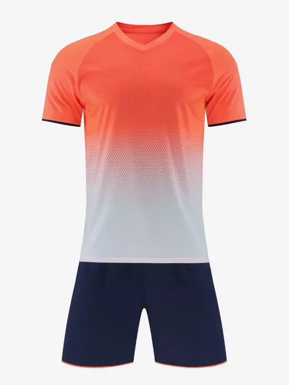 Ensemble Maillot De Football Respirant Homme Sport Flocage Personnalisé Bleu Blanc