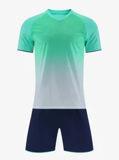 Ensemble Maillot De Football Respirant Homme Sport Flocage Personnalisé Bleu Blanc