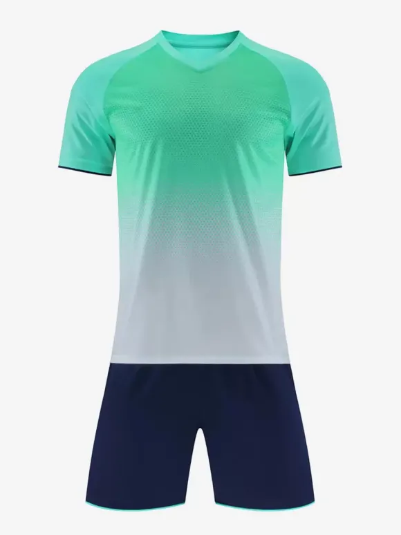 Ensemble Maillot De Football Respirant Homme Sport Flocage Personnalisé Bleu Blanc