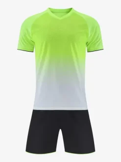 Ensemble Maillot De Football Respirant Homme Sport Flocage Personnalisé Bleu Blanc
