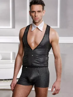 Ensemble pantalon et haut sexy pour serveur jeu de rôle tenue de boîte de nuit